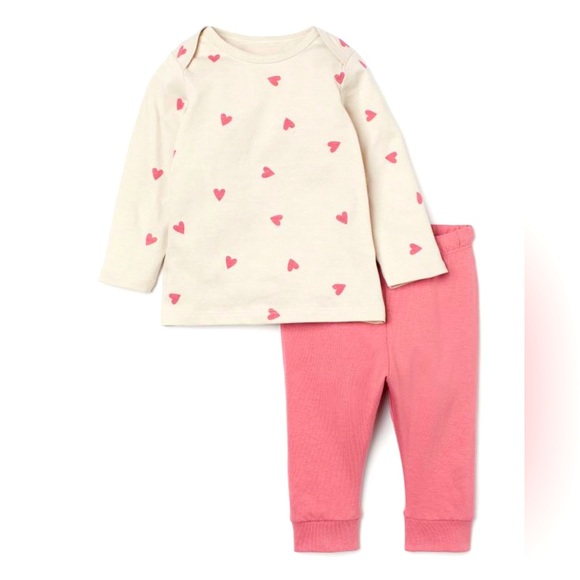 H&M Other - H&M Kids. Cotton set, pink leggings and heart print top, size 9 months. UNWORN.